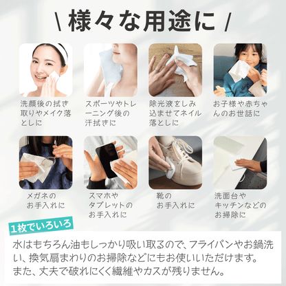 使い捨てのフェイシャルタオル80枚入