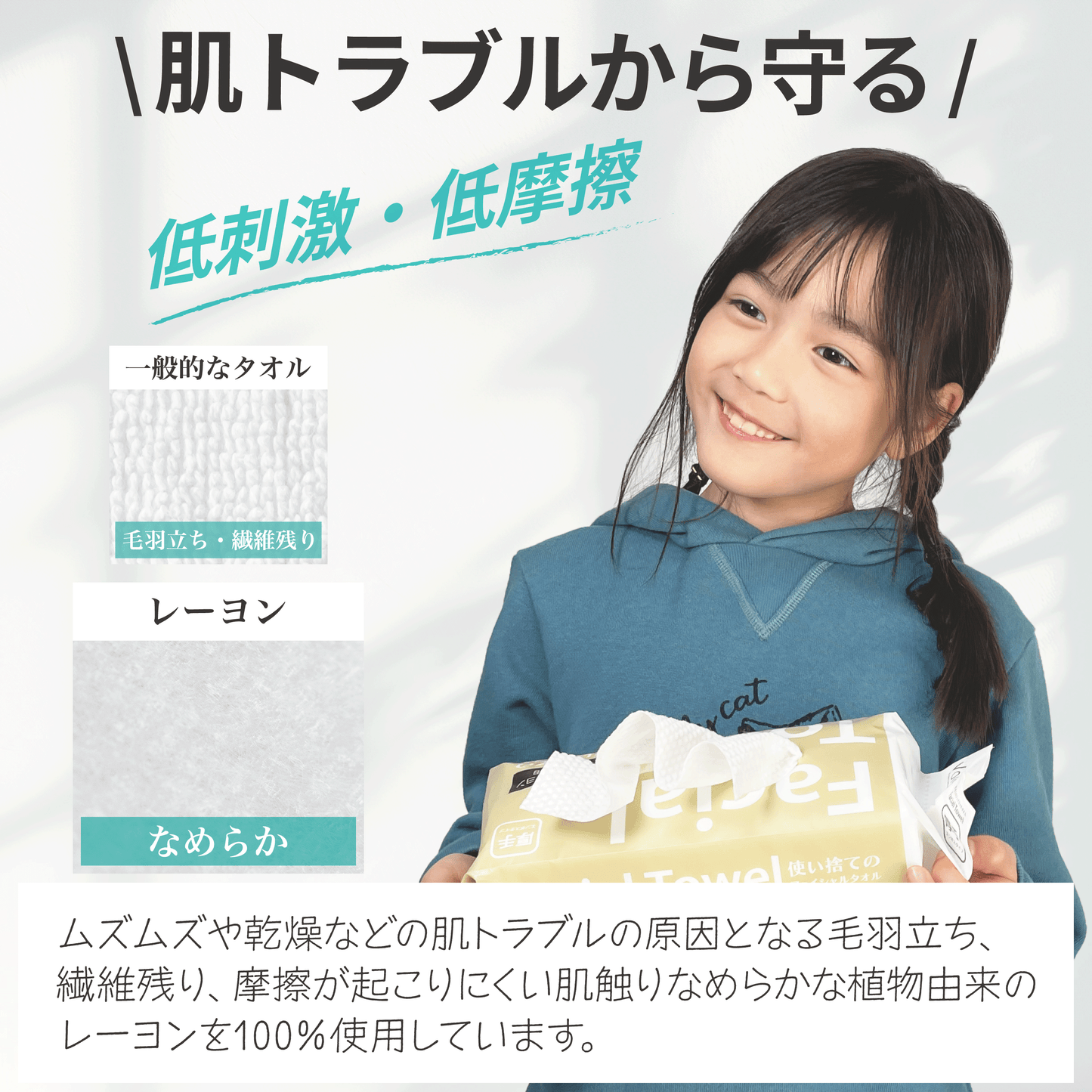 使い捨てのフェイシャルタオル80枚入