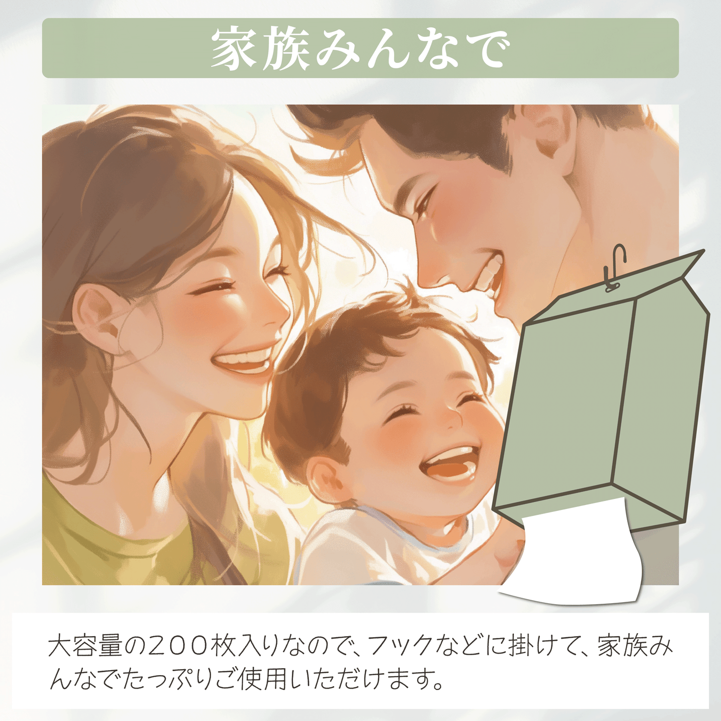 使い捨てのフェイシャルタオル200シート